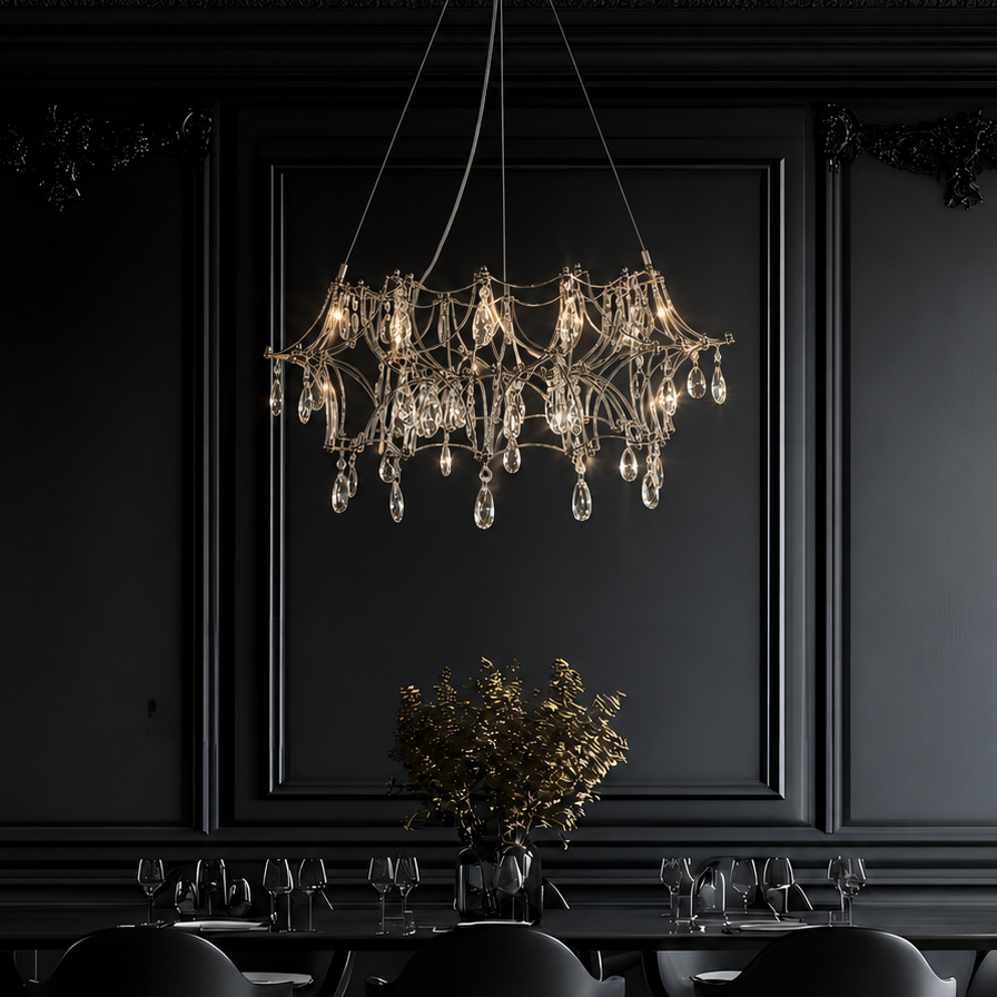 Підвісні люстри срібні D-65 cm / D-80 cm Led 3000K-6000K Chrome Rain 260518-100008021