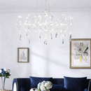 Підвісні люстри срібні D-65 cm / D-70 cm Led 3000K-6000K Chrome Rain 260118-100007243