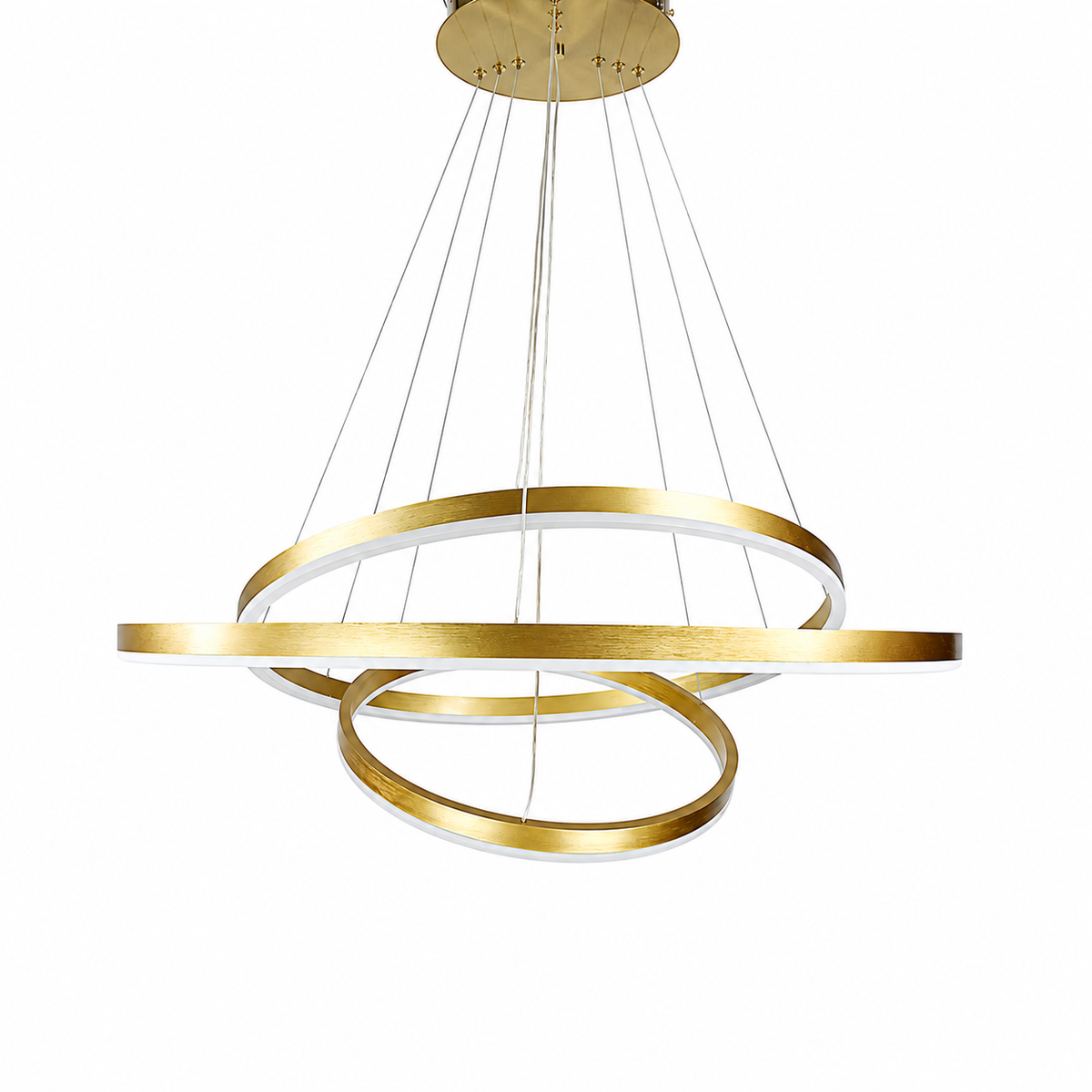 Підвісні люстри золоті D-60+50+40 cm / D-80+60+40 cm Led 3000K-6000K Gold Rings 260918-100008984