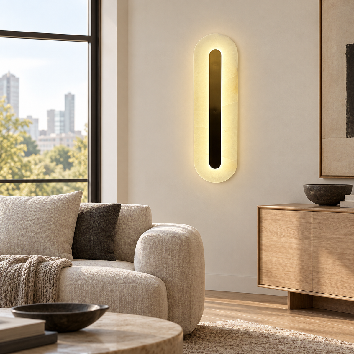 Настінний світильник з мармуру H-50 cm Led 11W 4000K Gold Marble 260918-100008985