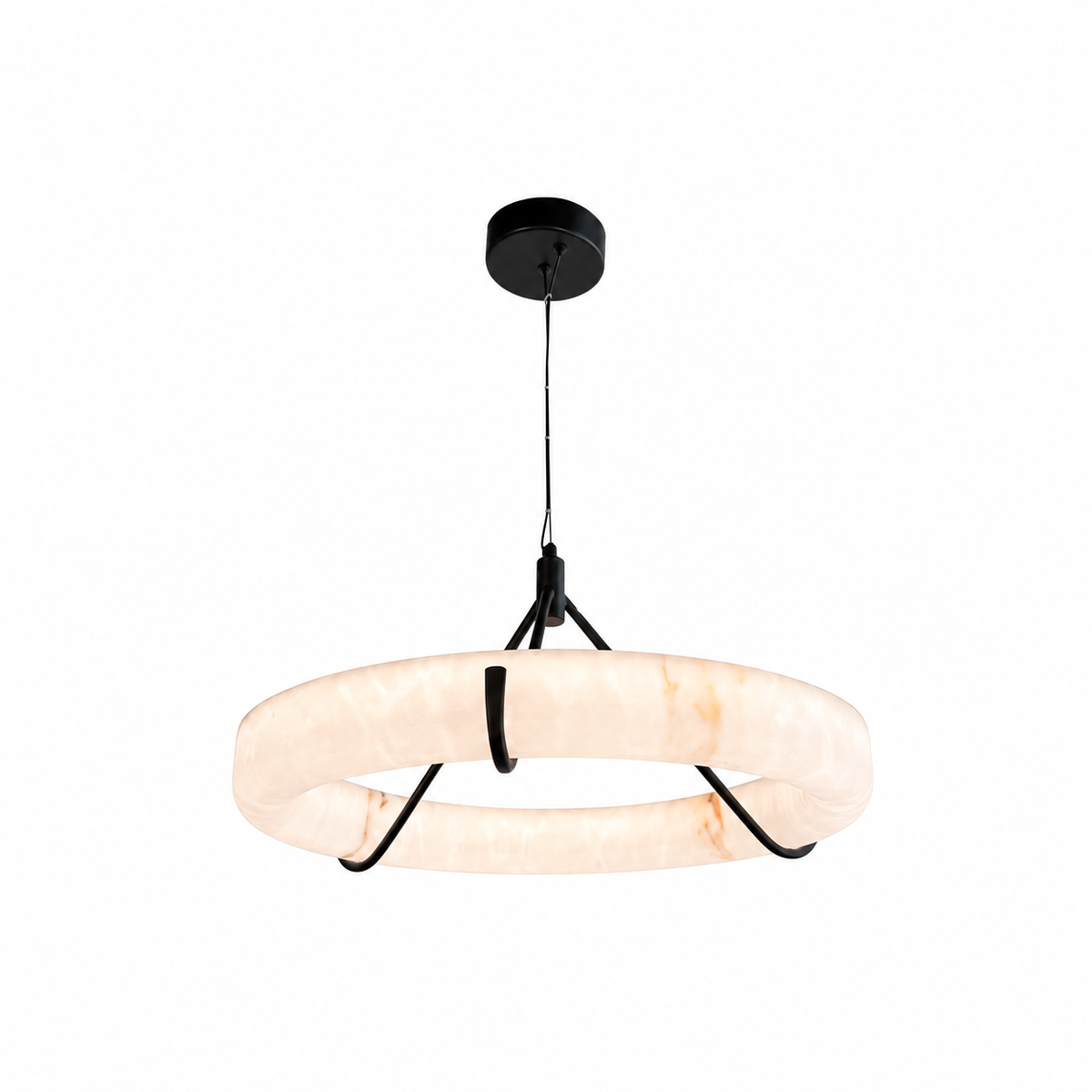 Підвісні люстри D-50 cm / D-80 cm / D-100 cm Led 3000K-6000K Black Imitation Marble 260918-100008991