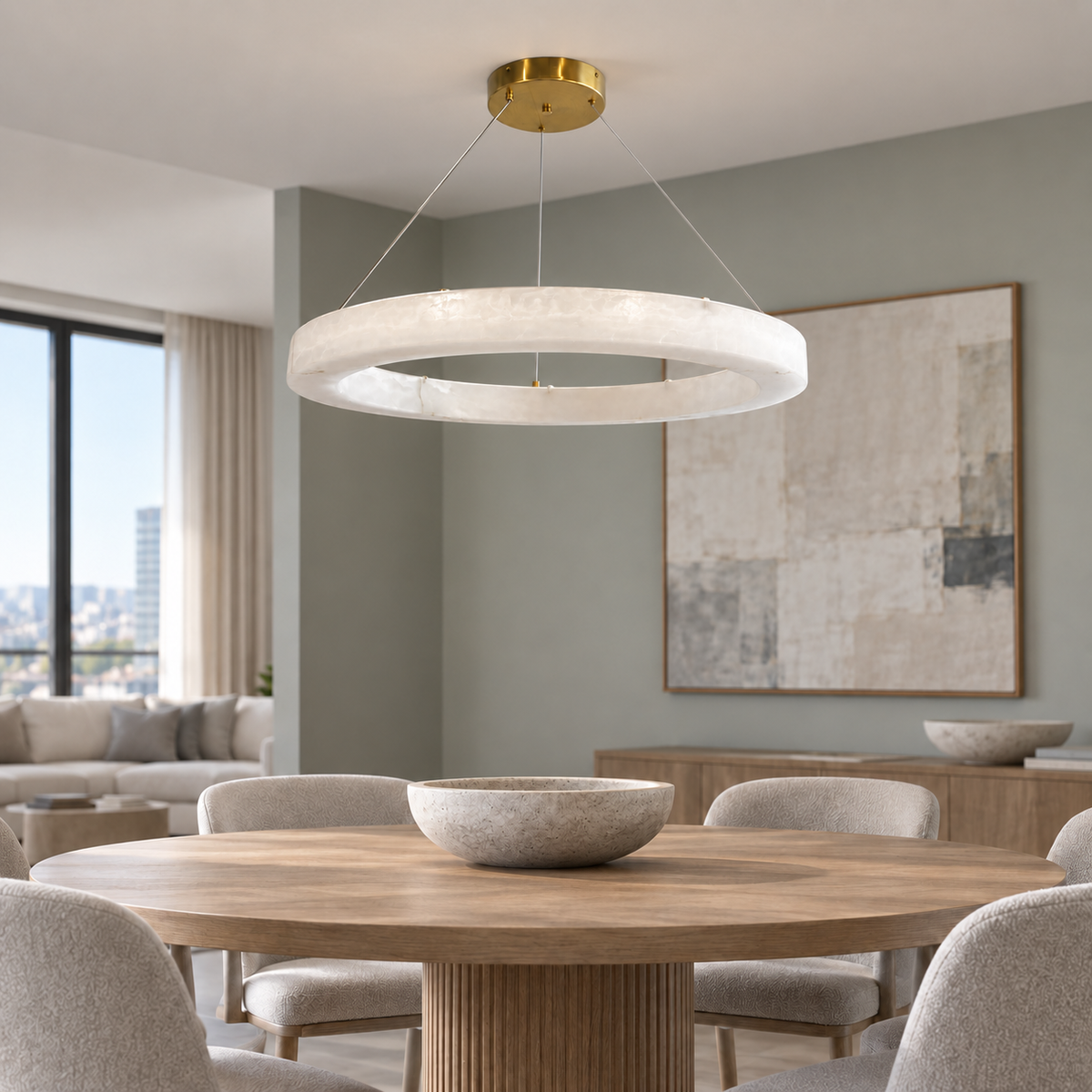 Підвісні люстри золоті D-60 cm / D-80 cm Led 3000K-6000K Gold Imitation Marble 260918-100008993