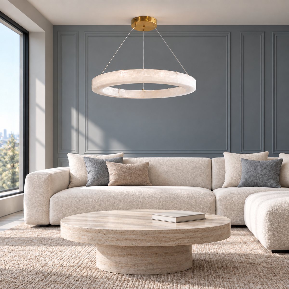 Підвісні люстри золоті D-60 cm / D-80 cm Led 3000K-6000K Gold Imitation Marble 260918-100008993