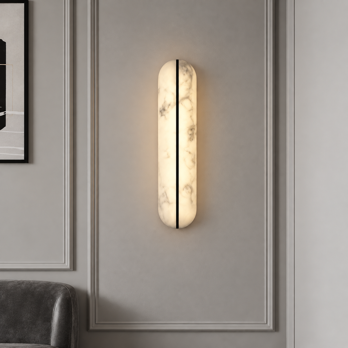 Настінні світильники L-48 cm / L-66 cm Led 4000K Black Imitation Marble 260918-100008995