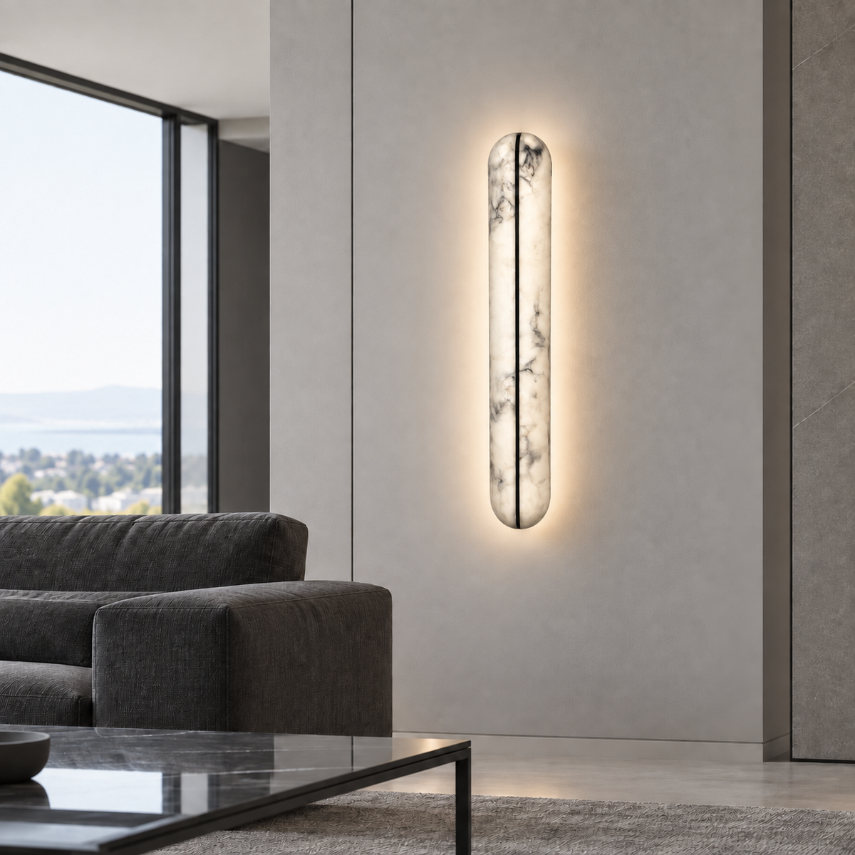 Настінні світильники L-48 cm / L-66 cm Led 4000K Black Imitation Marble 260918-100008995