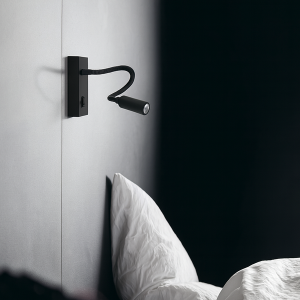 Настінний світильник чорний зі спотом H-12 cm L-37 cm Led 3W 3000K Black 251132-100006700