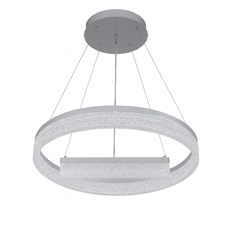 Люстра підвісна сіра D-40+60cm Led 248W Silver Ice Circle 251119-100006711