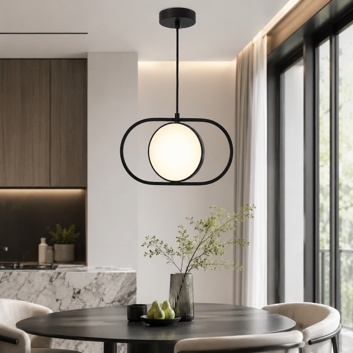 Підвісні світильники чорні L-30 cm / L-43 cm Led 3000K Black Horizontal 260666-100008193