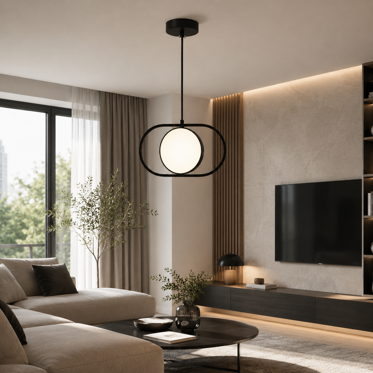 Підвісні світильники чорні L-30 cm / L-43 cm Led 3000K Black Horizontal 260666-100008193