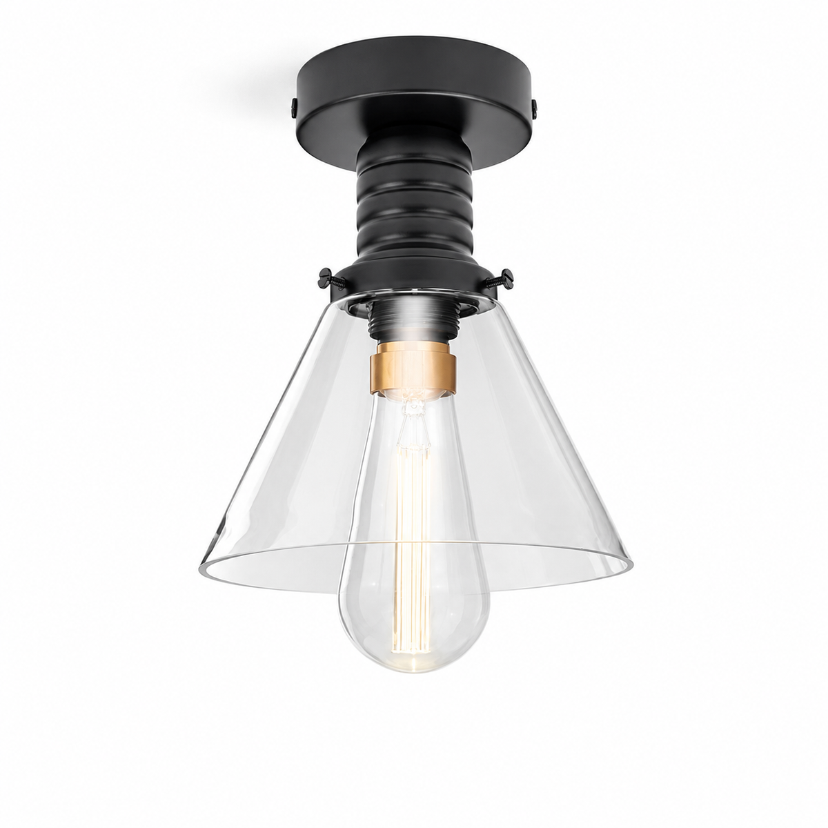 Стельовий світильник чорний H-13 cm E27 Black Cone 260877-100008686