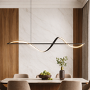 Люстра чорна видовжена підвісна L-120 cm Led Black Line Wave Hiea Led 251088-100006467