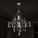 Підвісні люстри срібні з пультом D-60 cm / D-80 cm Led 3000K-6000K Chrome Rain 260618-100008202