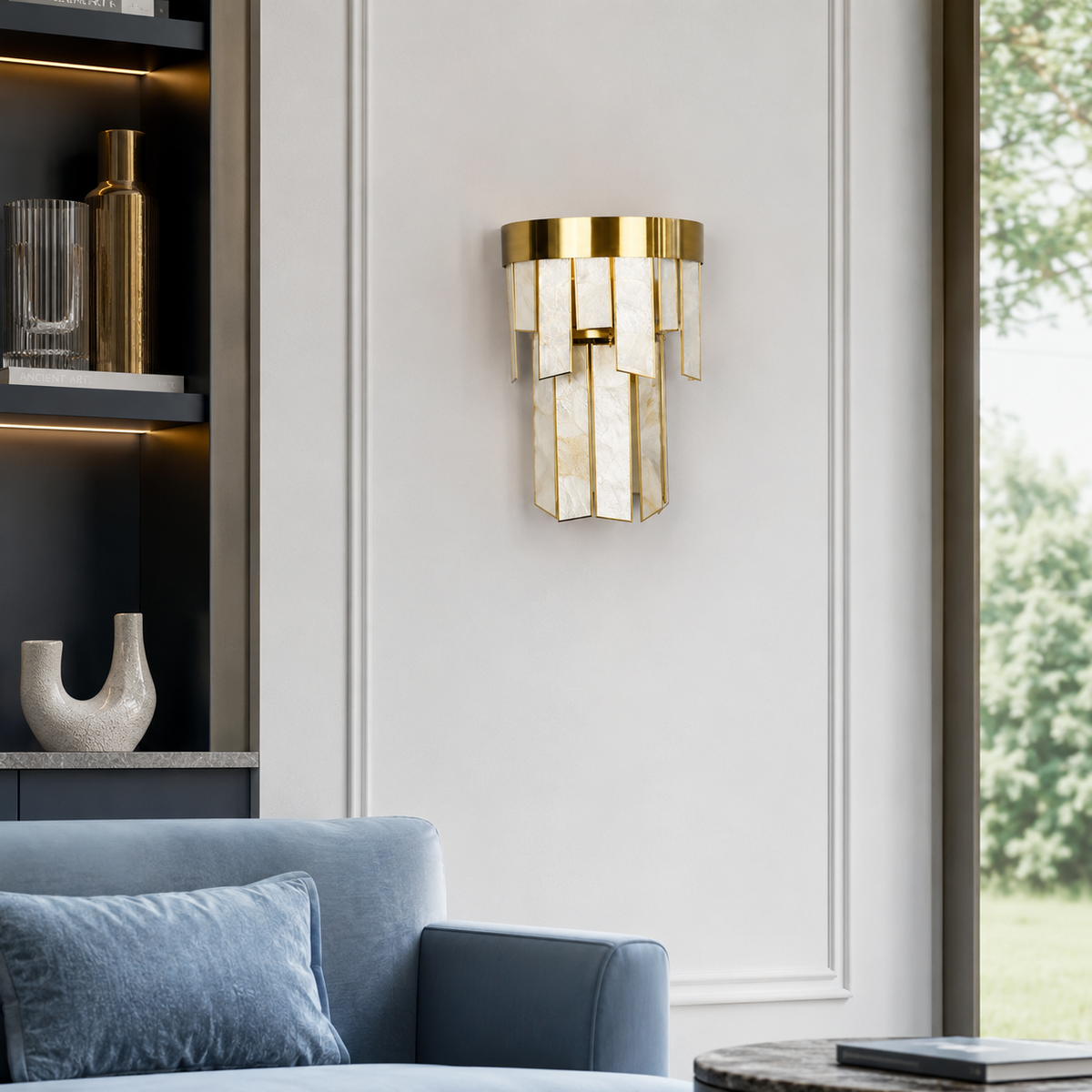Настінний світильник з імітацією мармуру D-50 cm E14 Gold Imitation Marble 260618-100008203