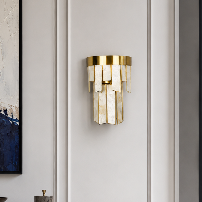 Настінний світильник з імітацією мармуру D-50 cm E14 Gold Imitation Marble 260618-100008203