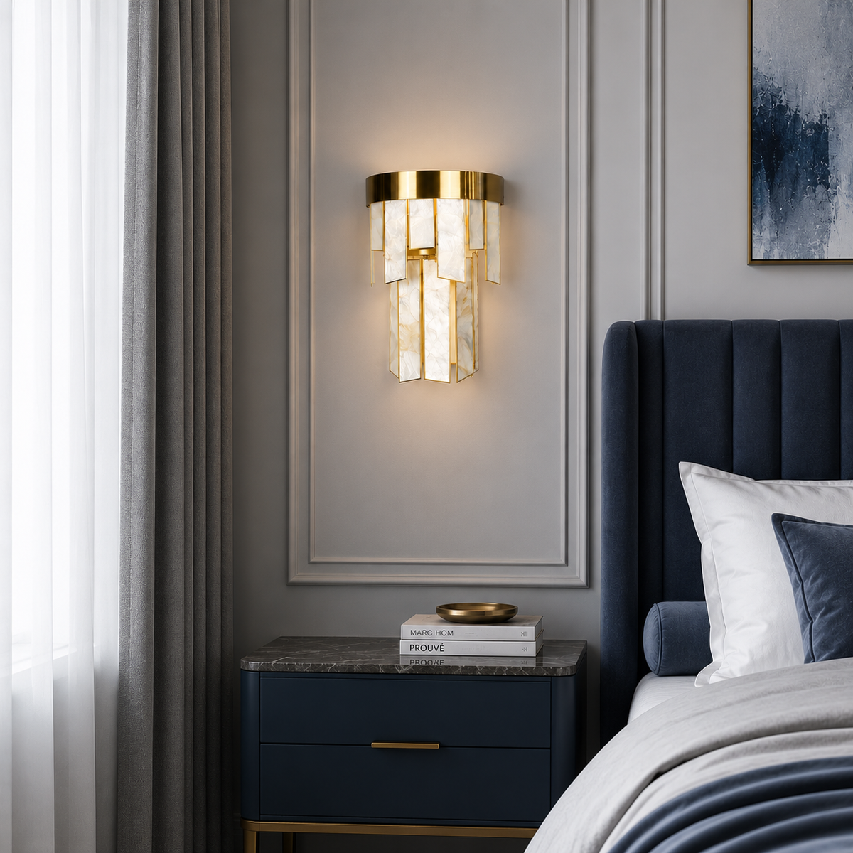 Настінний світильник з імітацією мармуру D-50 cm E14 Gold Imitation Marble 260618-100008203