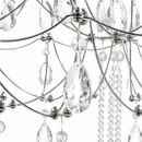 Підвісна люстра срібна з кристалами з пультом D-60 cm Led 32W 3000K-6000K Chrome Rain 260618-100008204