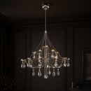 Підвісна люстра срібна з кристалами з пультом D-60 cm Led 32W 3000K-6000K Chrome Rain 260618-100008204