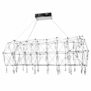 Підвісна люстра срібна з кристалами з пультом L-120 cm Led 52W 3000K-6000K Chrome Rain 260618-100008205