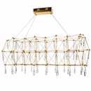 Підвісна люстра золота з кристалами з пультом L-120 cm Led 52W 3000K-6000K Gold Rain 260618-100008206