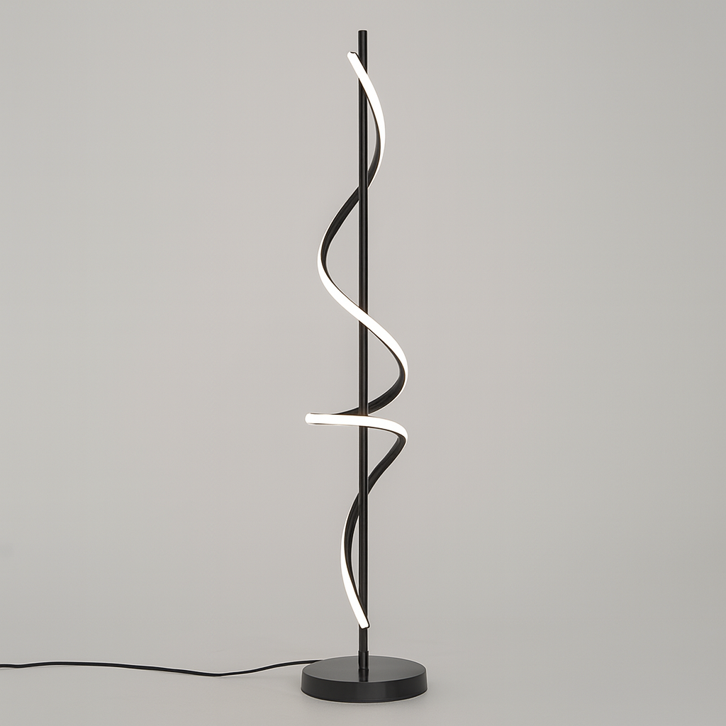 Торшер чорний хвилястий H-148 cm Led 38W 4000K Black Wave 250862-100005822