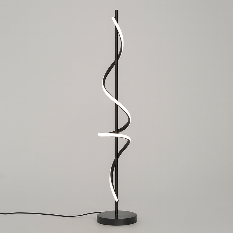 Торшер чорний хвилястий H-148 cm Led 38W 4000K Black Wave 250862-100005822