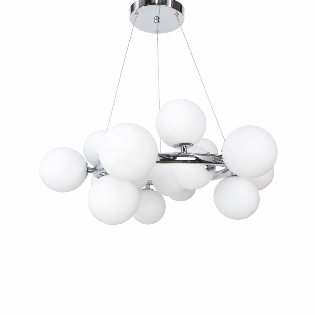 Підвісна люстра срібна D-55 cm G9x15 Chrome Bollo 251218-100006963