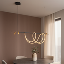 Люстра чорна підвісна з золотими спотами L-150 cm Led 67.2W Black+Gold Rope 250840-100005824