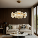 Люстри підвісні золоті з квітками D-60 cm / D-80 cm Led 20W / 22W Gold Flowers Jelly 250831-100005832