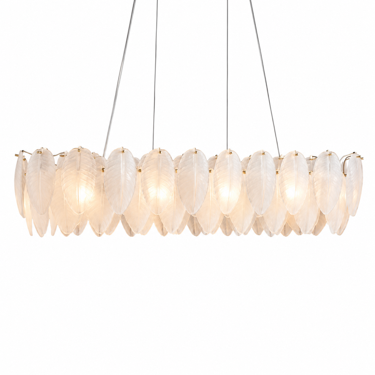 Підвісна люстра золота L-95 cm E14 Gold+White Feather 260618-100008228