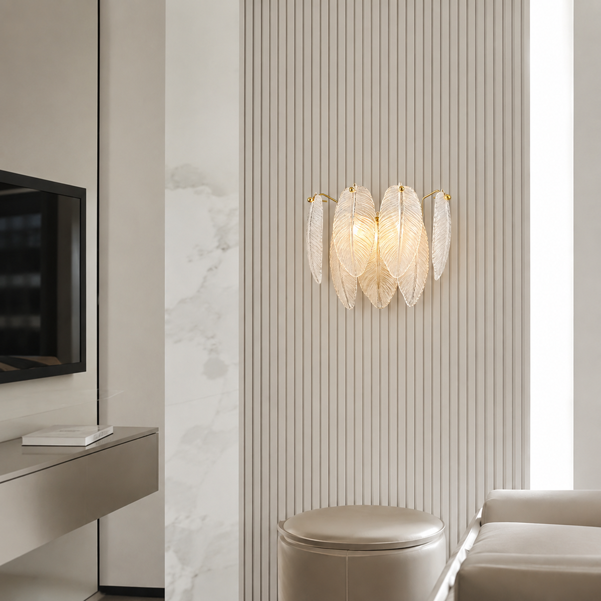 Настінний світильник E14 Gold+White Feather 260618-100008229
