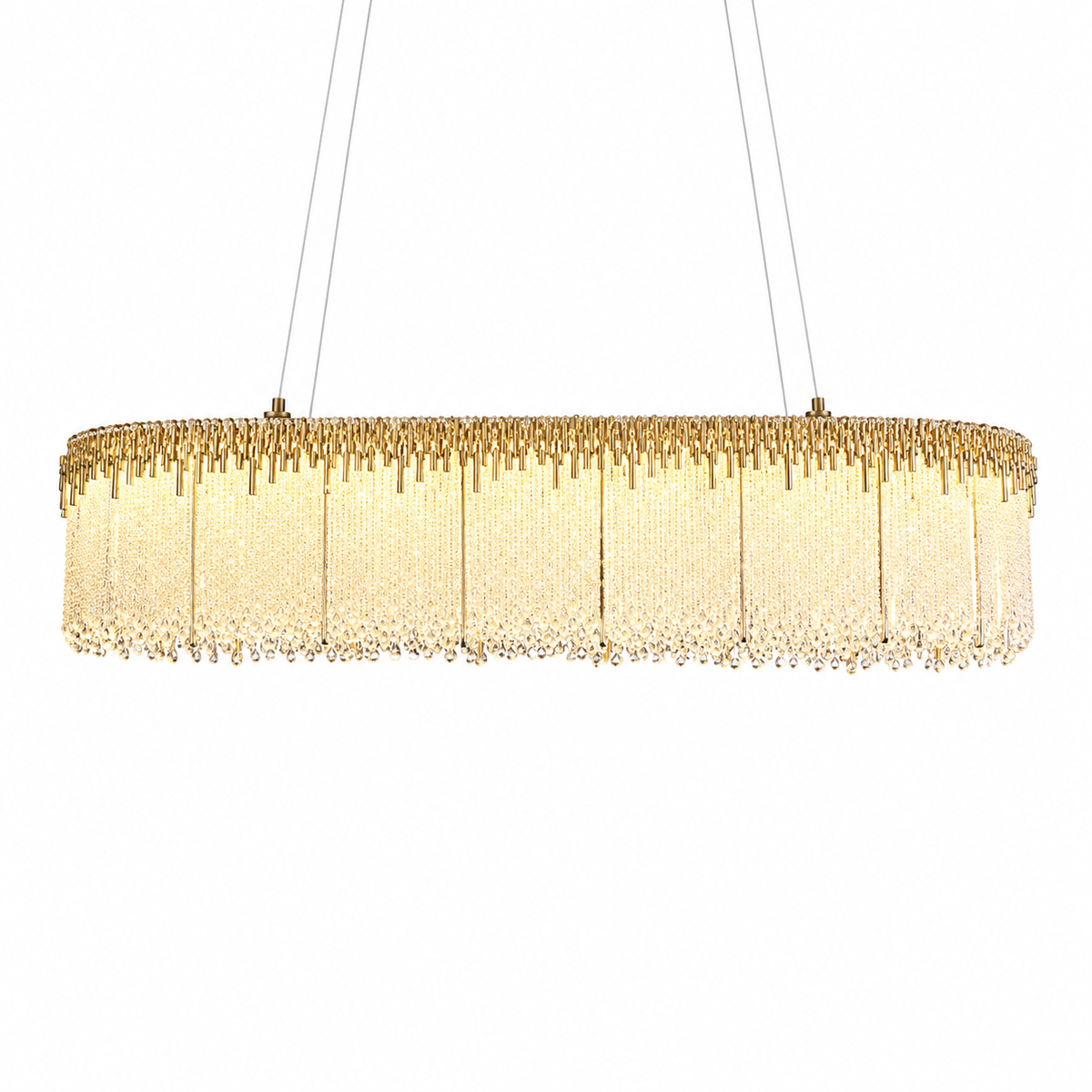 Люстра видовжена золота з фігурним декором L-100 cm Led 42W Gold Raindrops 260618-100008231