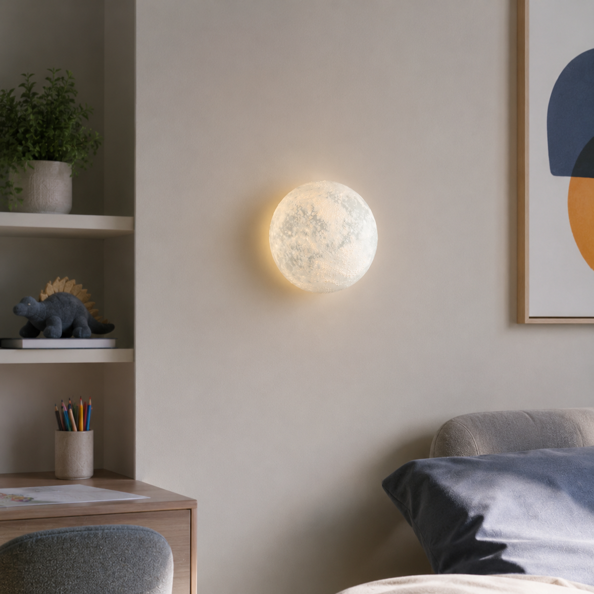 Настінний світильник місяць D-20 cm E14 Led 5W White Moon 260563-100007994