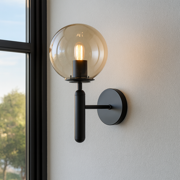 Світильник настінний Faro Bollo Black+Amber D-15 см E27 240931-100003697