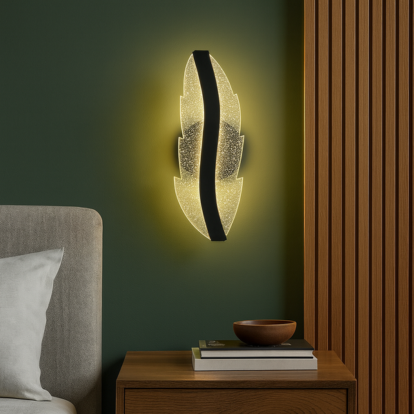 Настінний світильник чорний H-29 cm Led 8W Black Jellyfish Leaf 250831-100005845