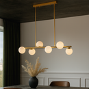 Підвісна люстра золота з білими плафонами на 6 / 8 / 10 ламп G9 Gold+White Small Bolls 251031-100006441