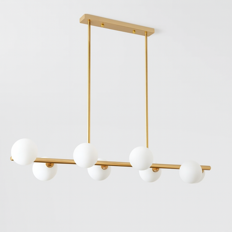 Підвісна люстра золота з білими плафонами на 6 / 8 / 10 ламп G9 Gold+White Small Bolls 251031-100006441