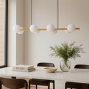 Підвісна люстра золота з білими плафонами на 6 / 8 / 10 ламп G9 Gold+White Small Bolls 251031-100006441