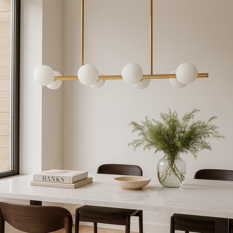 Підвісна люстра золота з білими плафонами на 6 / 8 / 10 ламп G9 Gold+White Small Bolls 251031-100006441