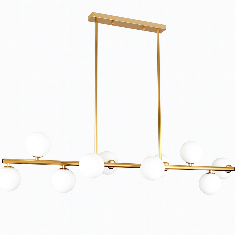 Підвісна люстра золота з білими плафонами на 6 / 8 / 10 ламп G9 Gold+White Small Bolls 251031-100006441
