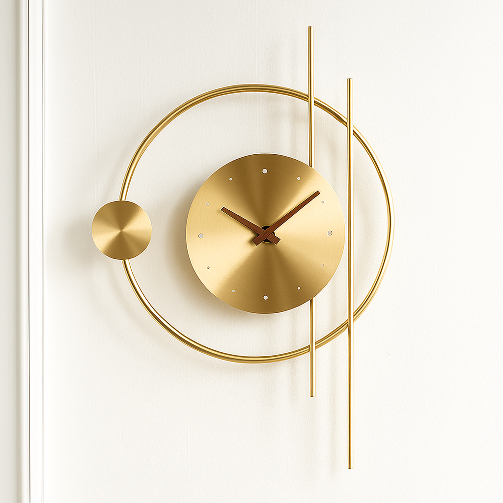 Настільний світильник годинник чорний з бронзою H-59 cm Bronza Clock 250647-100005376