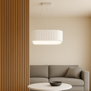 Підвісні люстри білі з пультом L-48.5 cm / L-58.5 cm Led White Gofre 250819-100005866