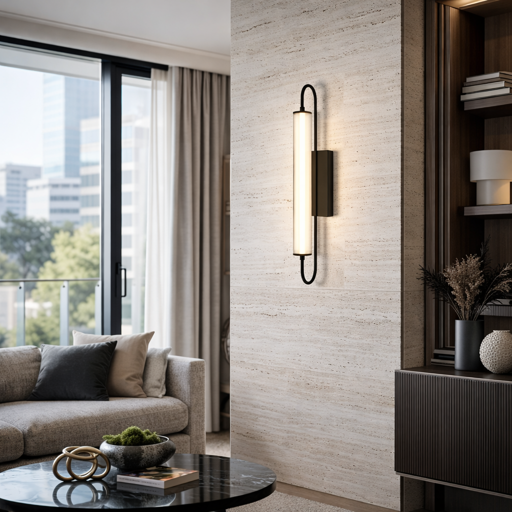 Настінний світильник чорний H-50 cm Led 15W 3000K-5000K Black Relief 260122-100007260