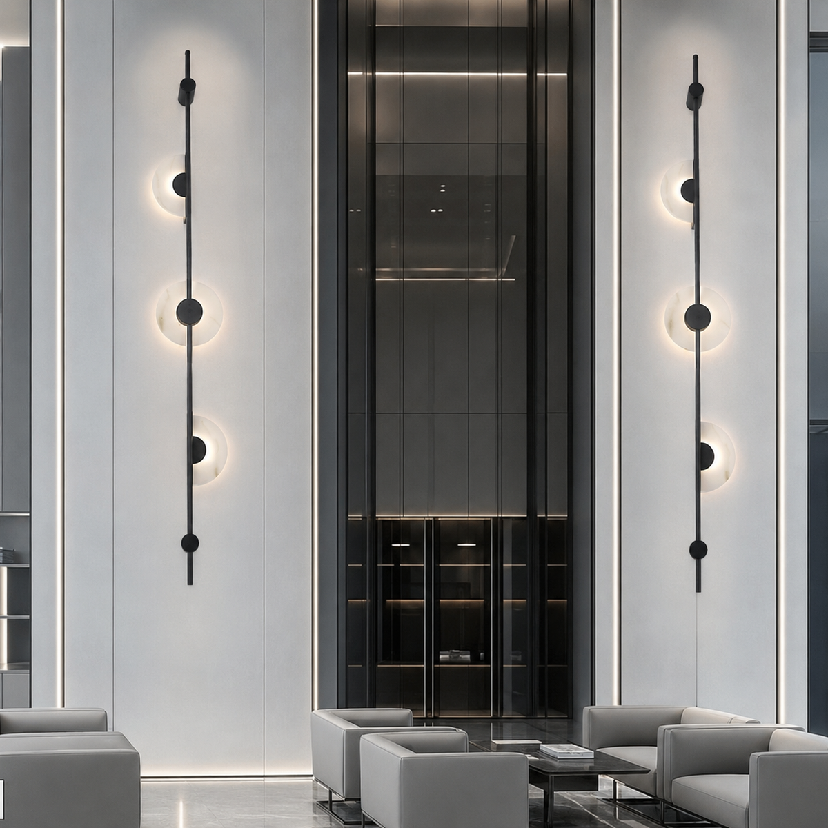 Настінний світильник чорний L-150 cm Led 8W 4000K Black Marble Sun 260818-100008713