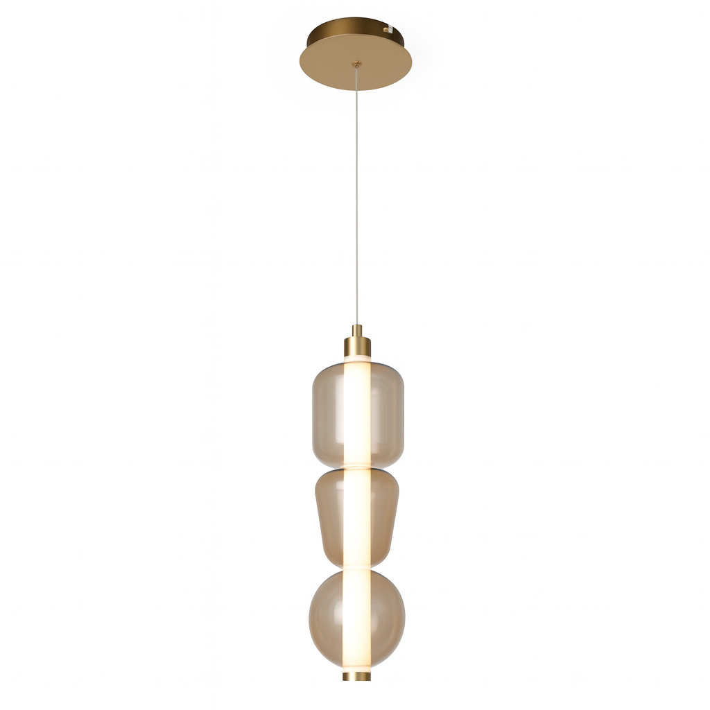 Підвісний світильник Led 12W 4000K Gold+Amber Beads 251036-100006445