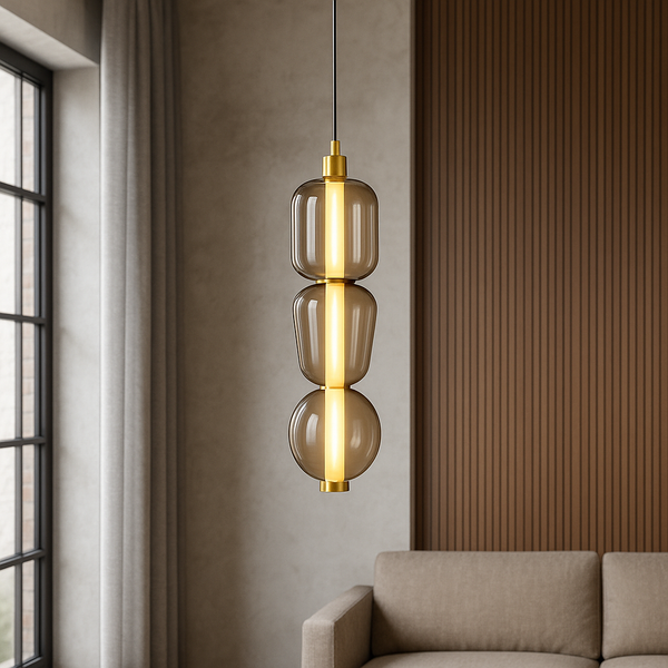 Підвісний світильник Led 12W 4000K Gold+Amber Beads 251036-100006445