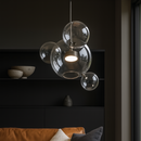 Підвісний світильник у вигляді бульбашки D-30 cm Led 10W Black+Clear Bubble 250717-100005649