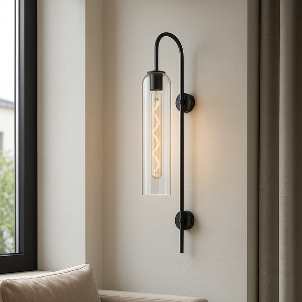 Настінний світильник Е27 Н-72cm Black LumiTower Float 250577-100004877