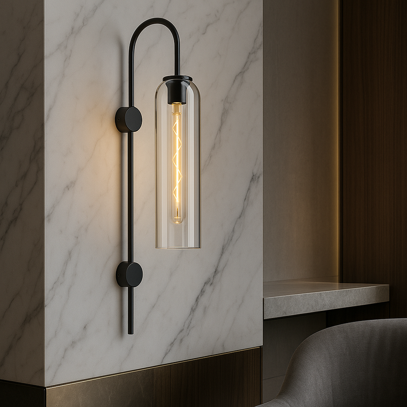 Настінний світильник Е27 Н-72cm Black LumiTower Float 250577-100004877