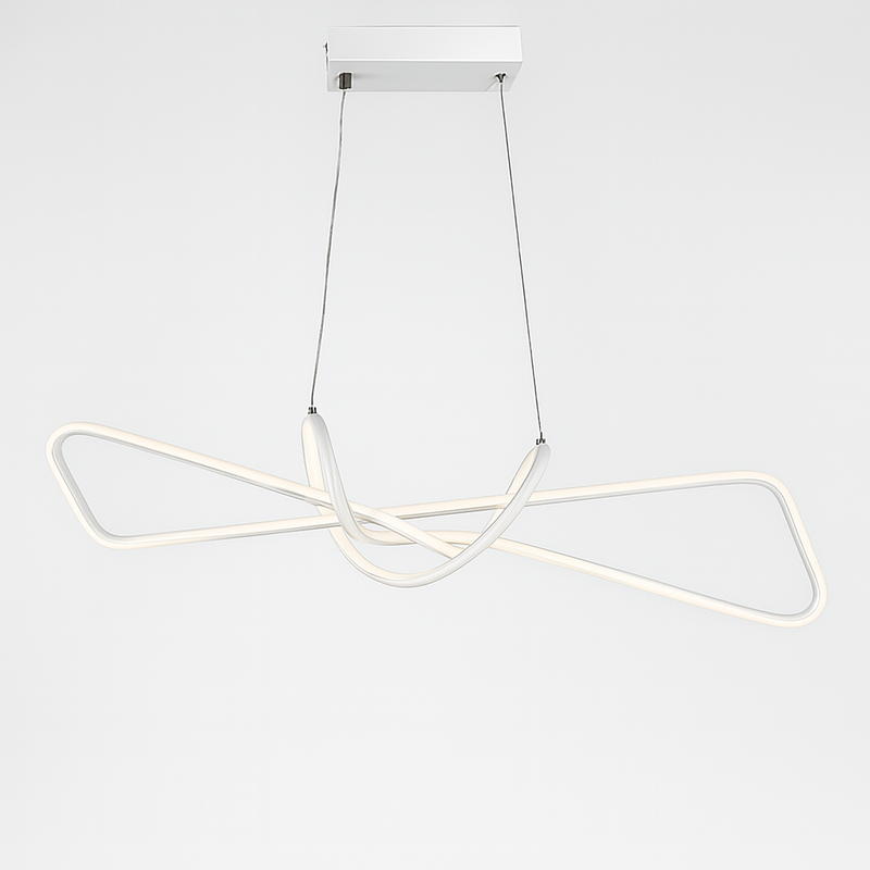 ПІдвісна люстра біла геометрична L-85 cm / L-100 cm Led White Geometry 250718-100005647
