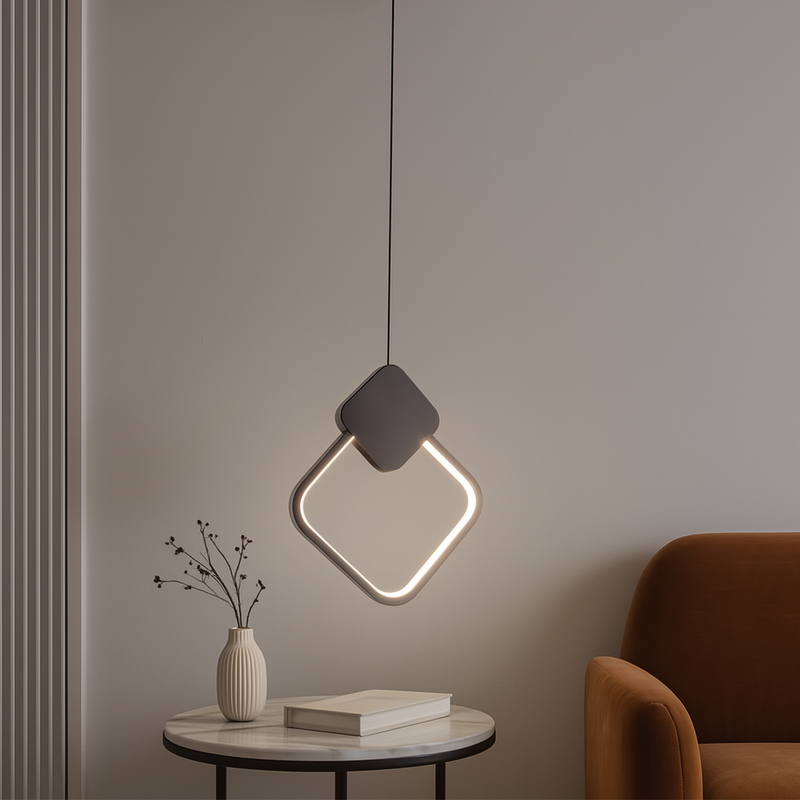 Підвісний світильник чорний ромб L-24 cm Led 15W Black Rhombus 250791-100005651